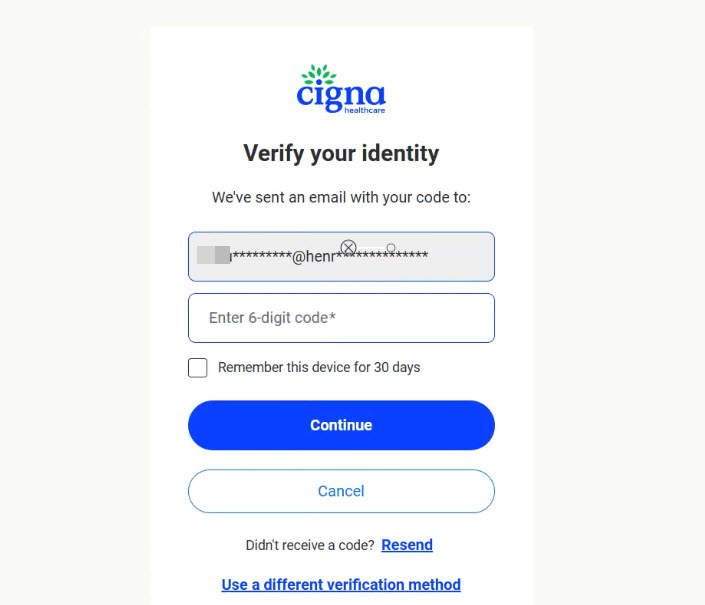 Cigna Settings and Preferences Menu
